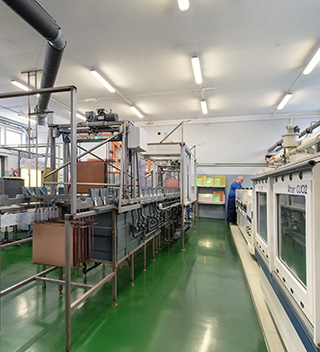 Die Produktionslinie für Leiterplatten im BaZeKo-Werk in Łódź