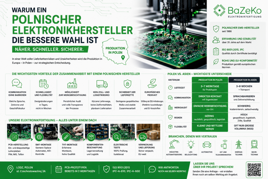 Warum ein polnischer Elektronikhersteller die bessere Wahl ist – Vergleich von PCB- und EMS-Produktion in Polen und Asien